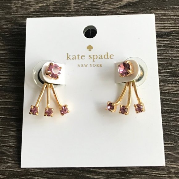 Kate Spade Pink Stone Earrings NEW - Picture 2 of 3